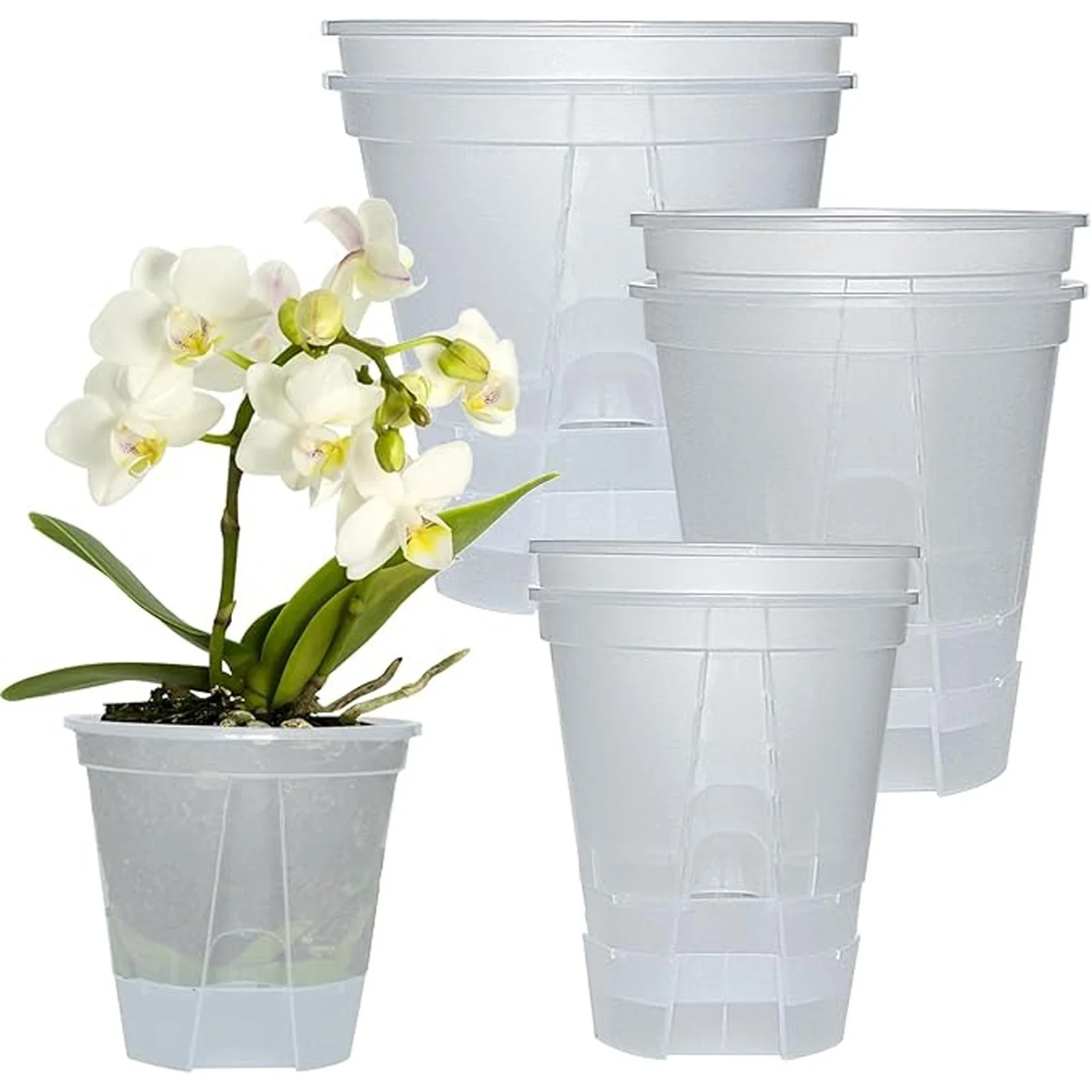 Transparent Breathable Flowerpot Thickened And Plastic Potted Plant With Root Control For Phalaenopsis Gardening Supplies