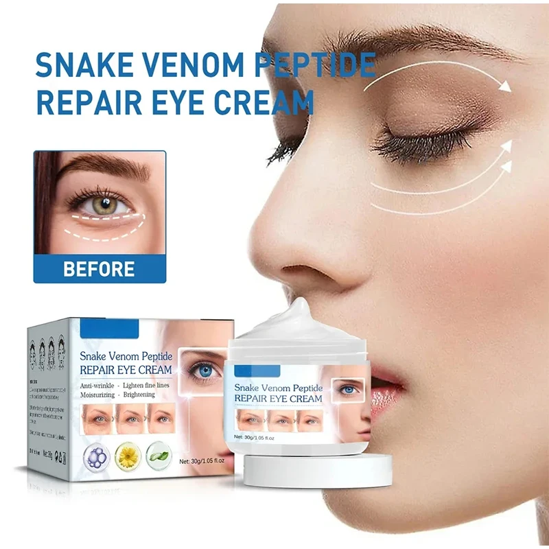 Snake Venom Peptide Eye Cream Liften Tighten Firming Remove Edema Anti Wrinkle Face Cream Lighten Fine Lines Brighten Face Care