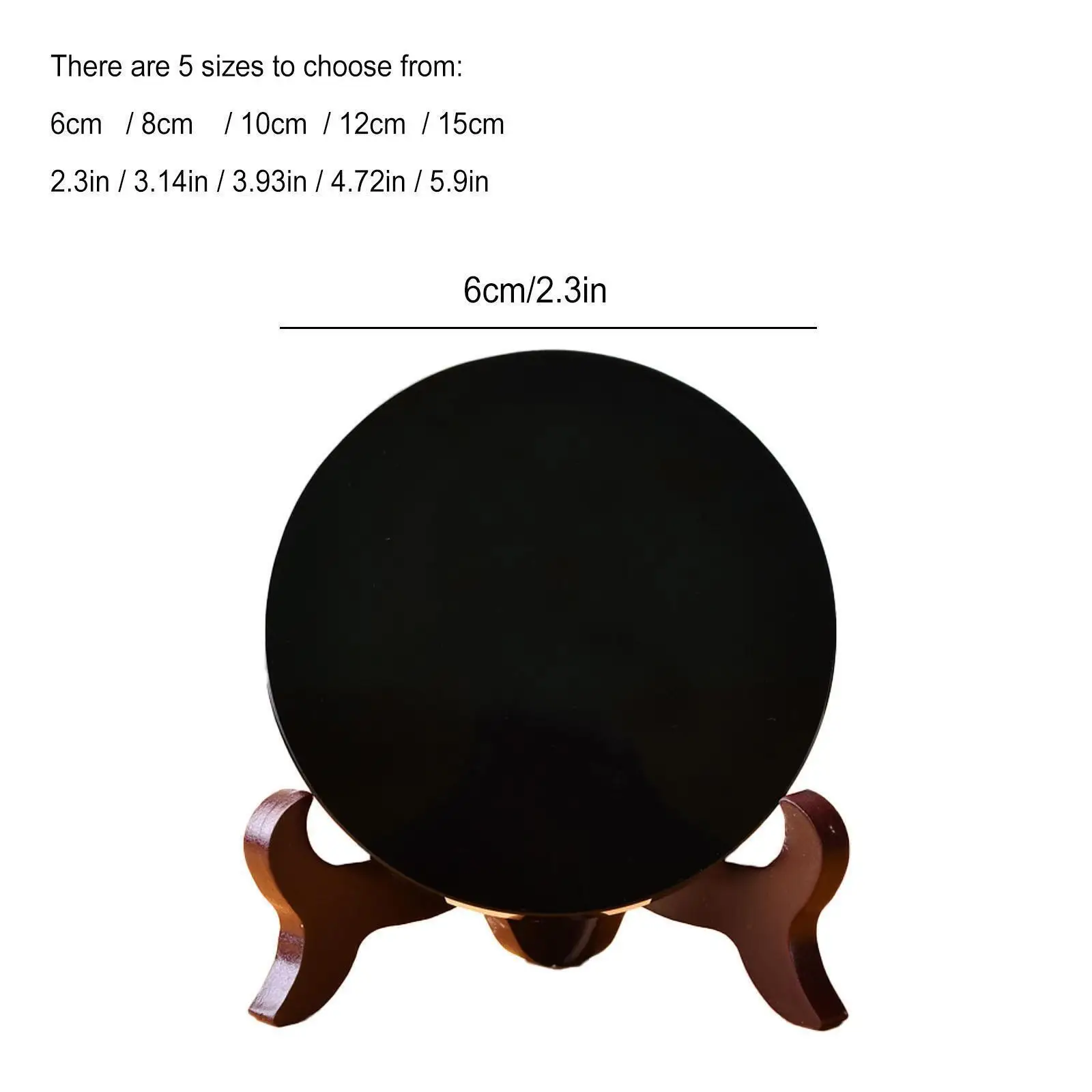 Natural Obsidian Mirror Stone Disc Tezcatlipoca Mexico Aztec Maya Mexican 1pcs image 6