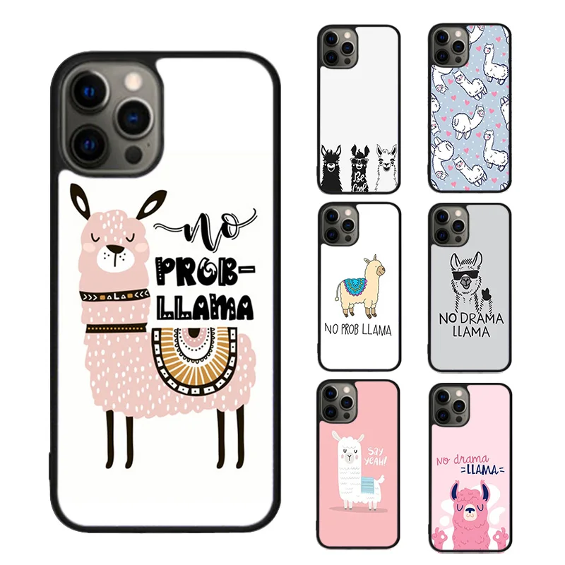 No Drama Prob Llama Phone Case cover For iPhone SE2020 15 16 14 13 Pro Max Coque 12 11 Pro Max For Apple 8 PLUS 7 6S fundas