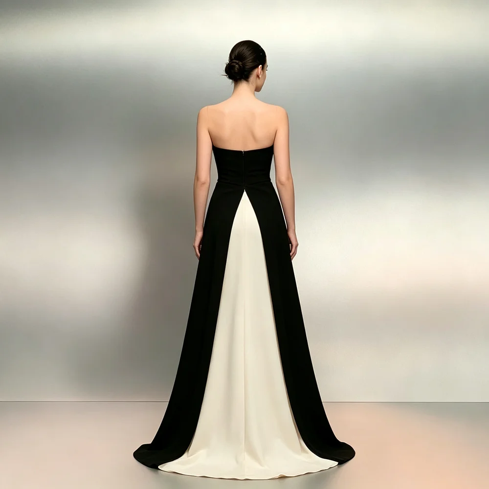 Classic Contrast Color Mermaid Sweep Train Prom Gowns Customzied Sleeveless Strapless with Ribbon Evening Dress New 2026