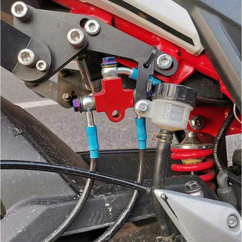 오토바이 브레이크 호스 파이프 연장 조인트 2 3 가지 방법 자동차 브레이크 호스 파이프 라인 M10mm 알루미늄 합금 커넥터 피팅 Accessorie