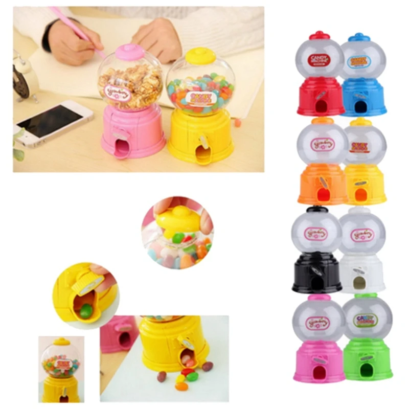 2X Cute Sweets Mini Candy Machine Bubble Gumball Dispenser Coin Bank Kids Toy Multicolor Random,About 14.5 X 8.7Cm