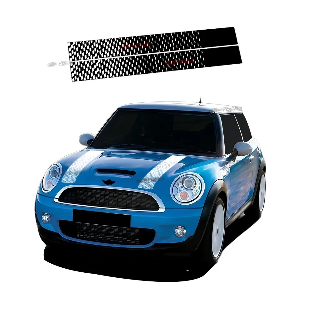 

2 шт. для MINI Cooper R56 R57 JCW раллийная линия капот автомобиля наклейки в полоску наклейка автомобильные аксессуары