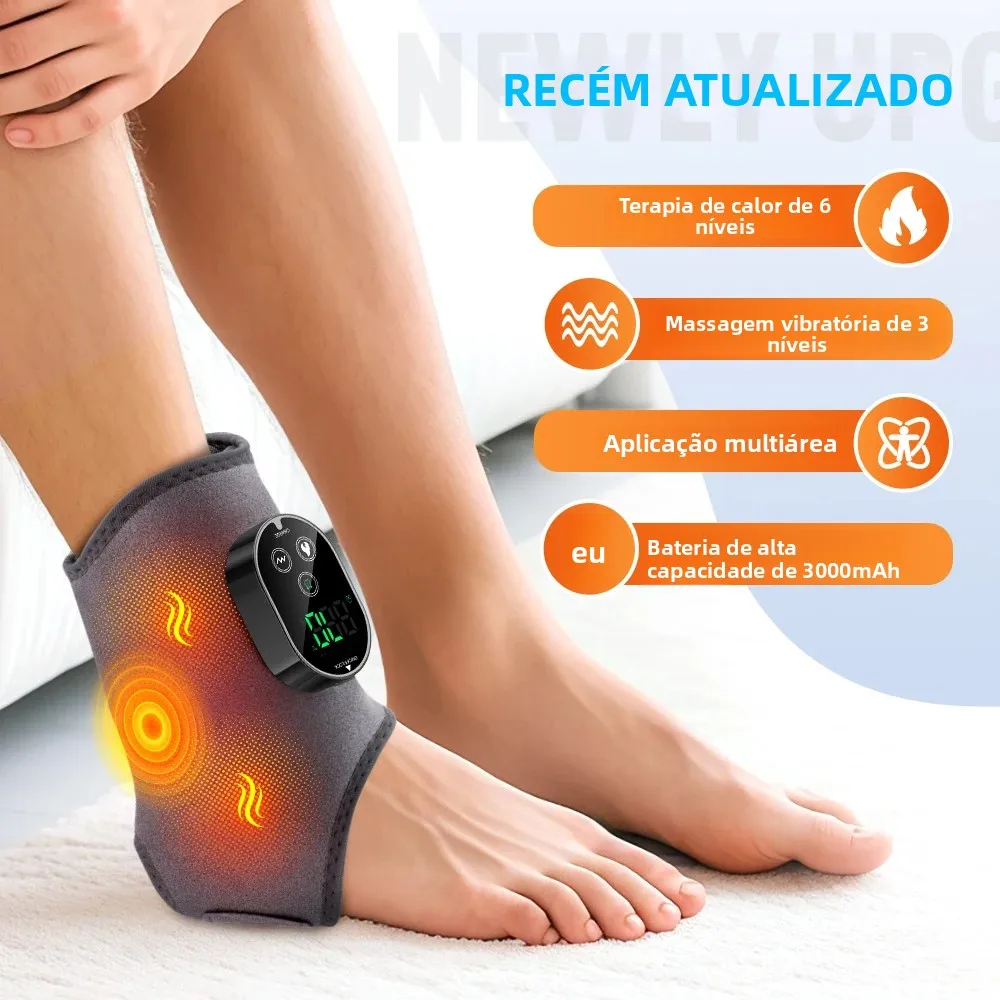Electric Ankle Brace 6 Levels Hot Compress Vibration Massage Ankle Guard Brace Leg Carpal Tunnel Feet Protection Support Belt