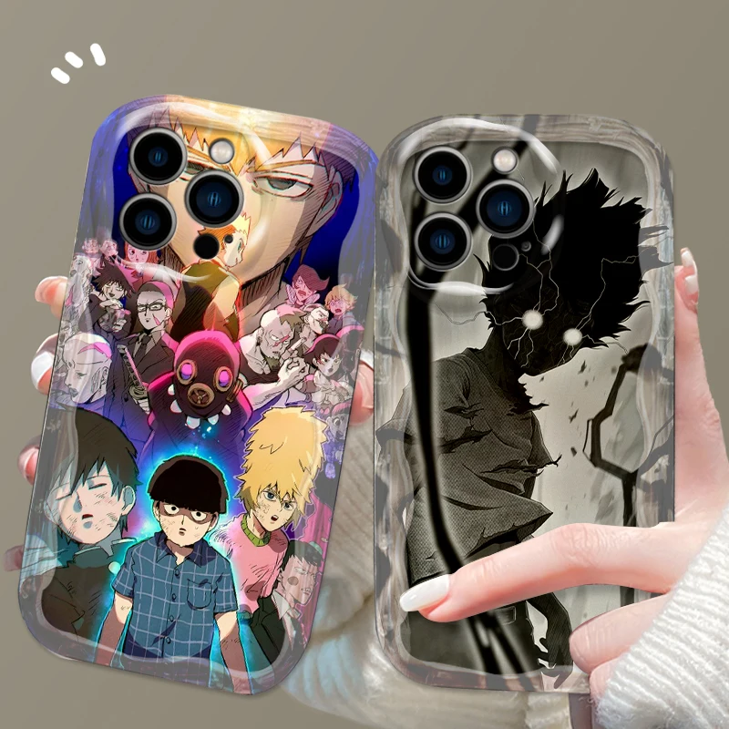 Japanese Anime Mob Psycho 100 For Apple iPhone 15 14 13 12 11 XS XR X Pro Max Plus Wave Oil Funda Cover Phone Case