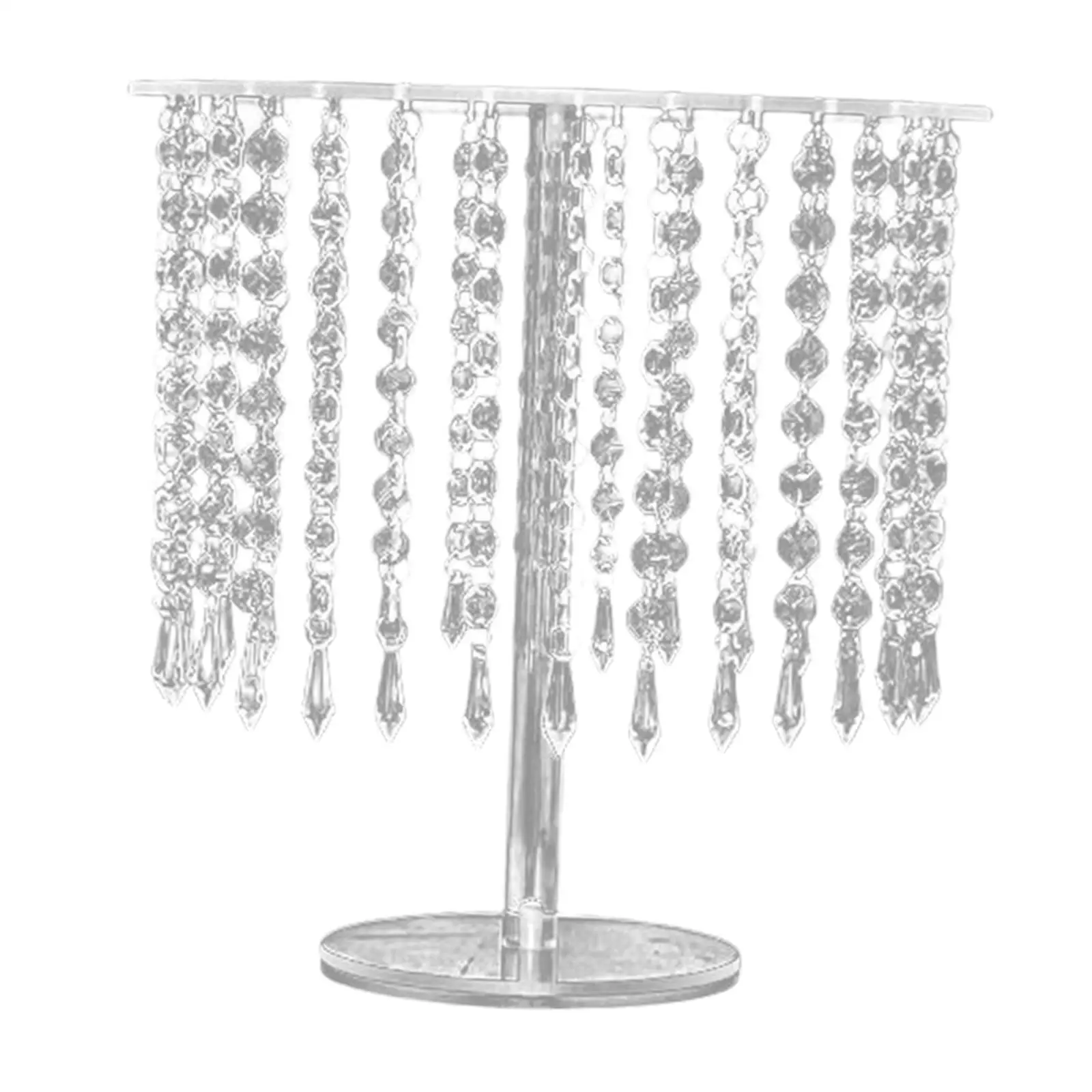 Crystal Beaded Acrylic Cake Stand for Party Dessert Display Vintage Golden Cupcake Rack Decorative Centerpiece for Entertaining
