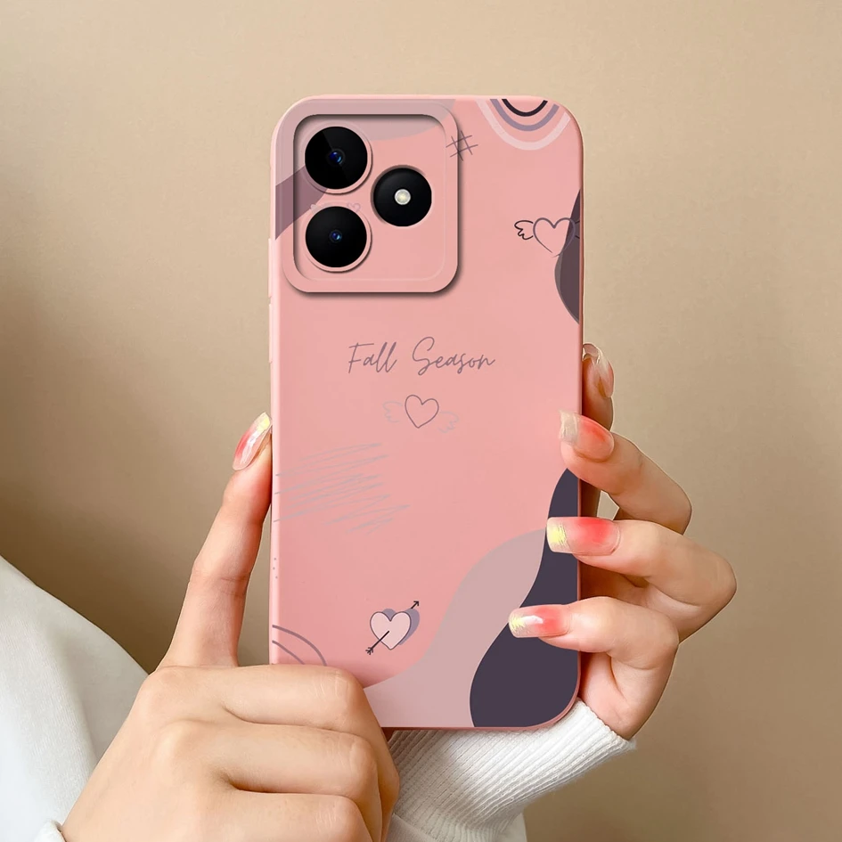 Phone Case For Realme C53 C 53 Back Cover Cute Fashion Smiling Face Matte Protective Soft Silicone For Realme C51 Narzo N53 Capa