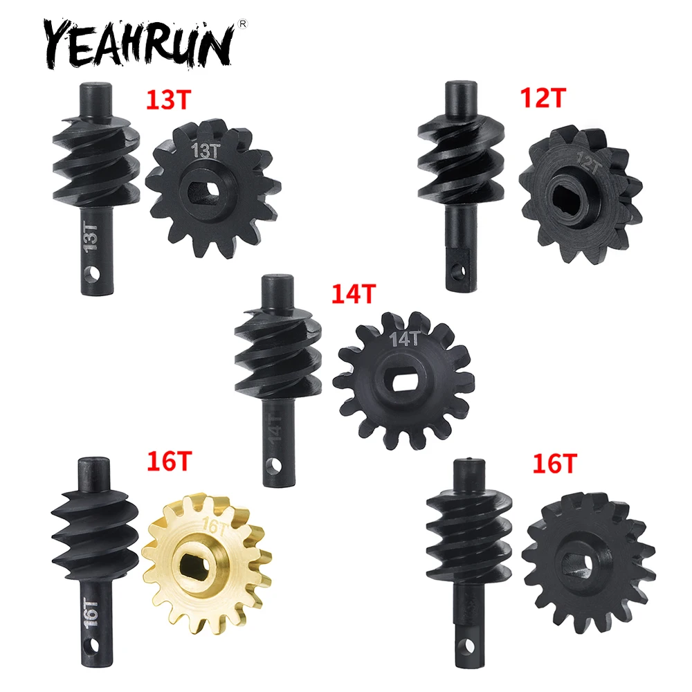 YEAHRUN Steel Differential 12T/13T/14T/16T Axle Gear for Axial SCX24 Deadbolt Gladiator Bronco 1/24 RC Crawler Car Truck Parts