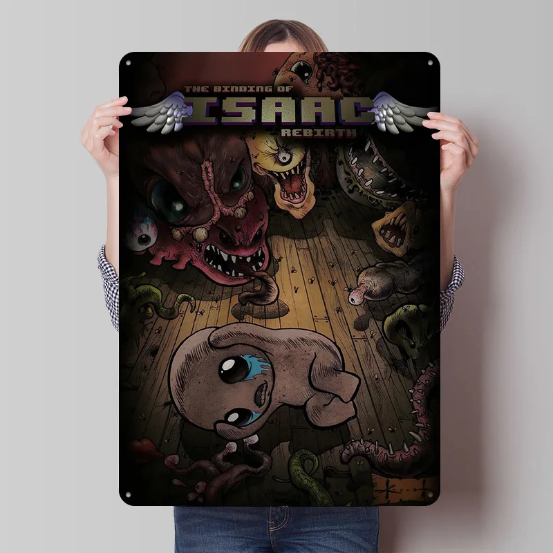 ملزمة إسحاق: ولادة جديدة ملصق معدني علامات القصدير جدار الفن علامة معدنية مخصصة للديكور المنزل ديكور المنزل الرجعية #1