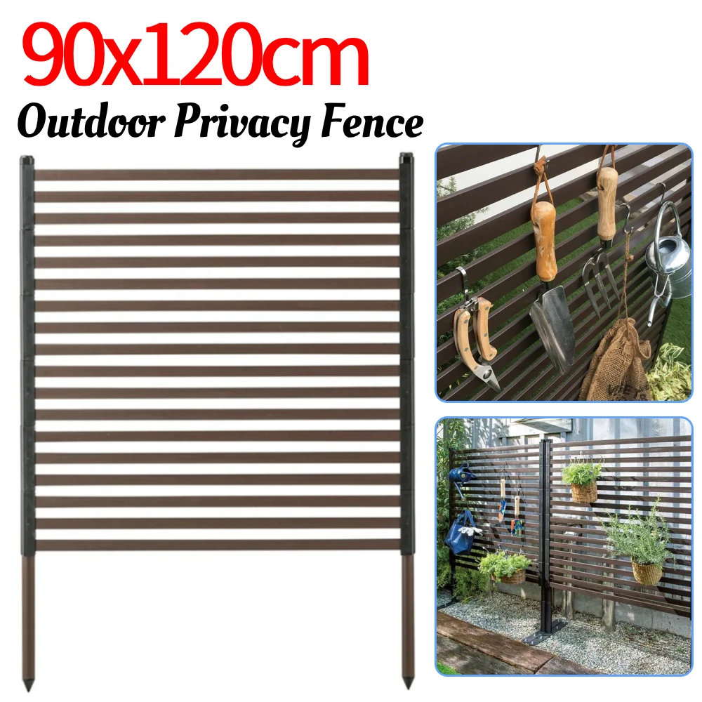 

90x120cm Metal Privacy Fence PE-Coated Steel Pipe Privacy Screen Panel Fence for Outside Backyard Garden Patio Decoration Gifts