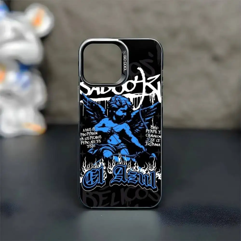 حافظة هاتف Junior H $AD B-BOYZ لهاتف iPhone17,16,15,14,13,12,11 Plus، Pro Max غطاء أسود غير لامع مقاوم للصدمات