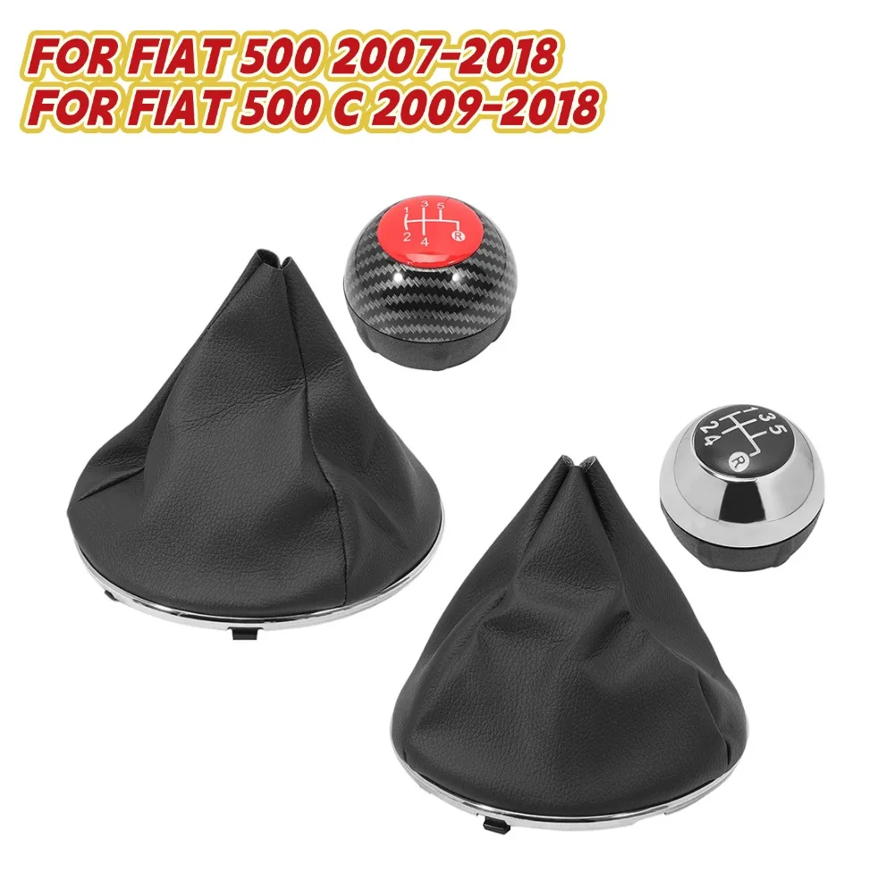 

Shift Knob And Dust Cover FOR FIAT 500 2007-2018 FOR FIAT 500 C 2009-2018 Gear Head Dust Cover 55344016、50295325
