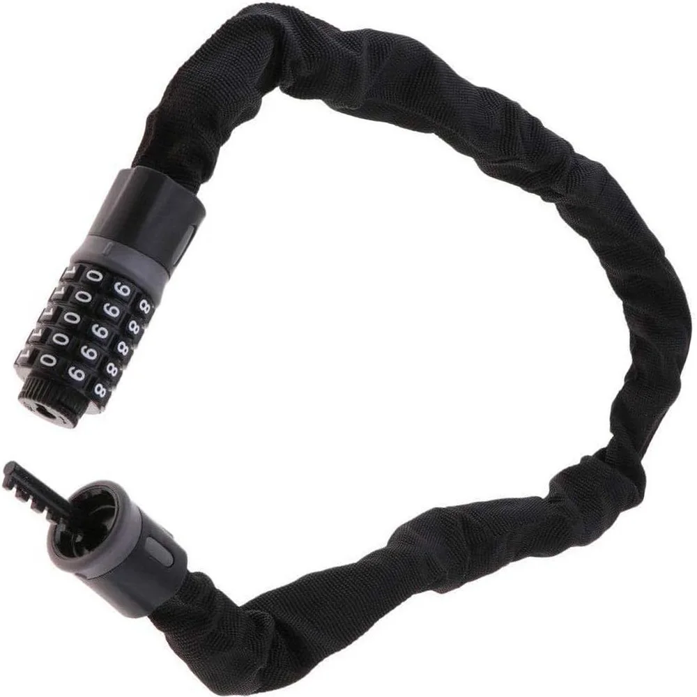 Universal 5-Digit Combination Bike Chain Lock Motorcycle Chain Lock Vehicle Security Lock