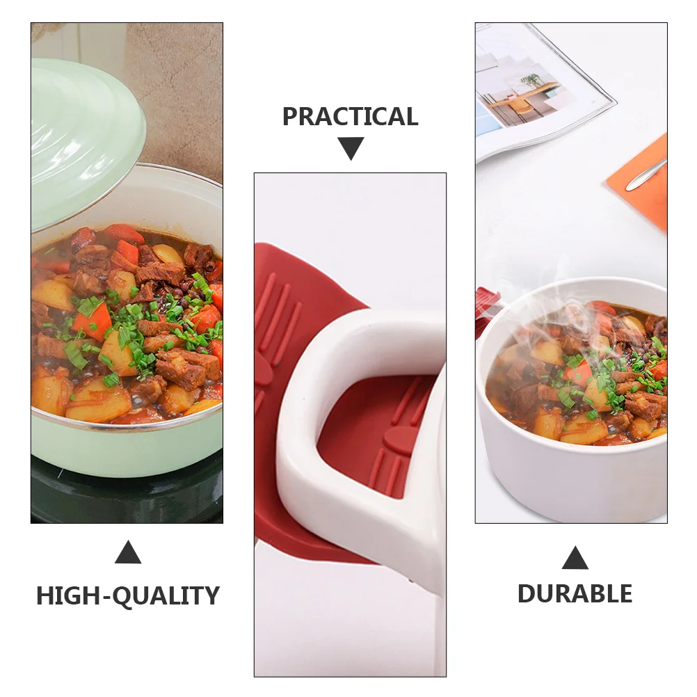

Silicone Pot Handle Holder 2 Pairs Heat Insulated Pan Handle Cover Non-Slip Kitchen Gadget For Home Restaurant Use