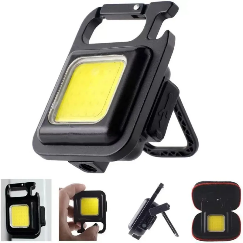 Mini Work Light Glare COB Keychain Light USB Charging Emergency Lamps Strong Magnetic Repair Work Portable Outdoor Camping Light