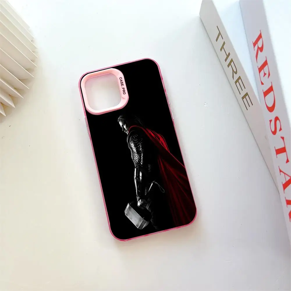 Marvel Thor MINISO Mouse Pad Pink Popular In Korea Wholesale Case For IPhone 16 15 14 13 12 Pro XR Shockproof Color Cover