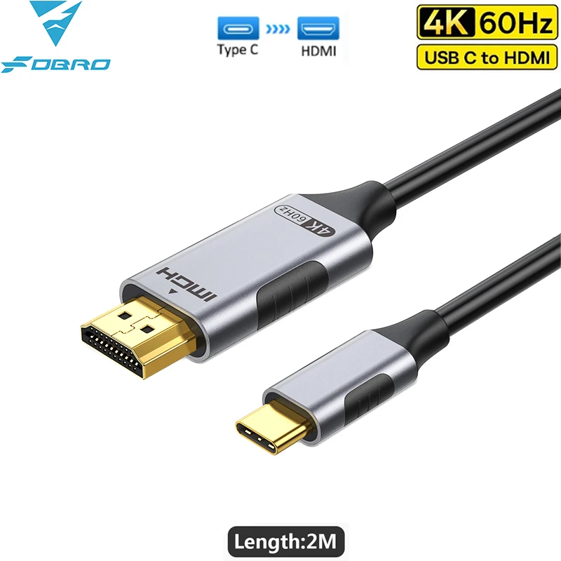 4K USB C to HDMI Cable Adapter  4K 60Hz USB Type C to HDMI Cable Thunderbolt 3 Compatible with MacBook Pro  IPad pro  Laptop