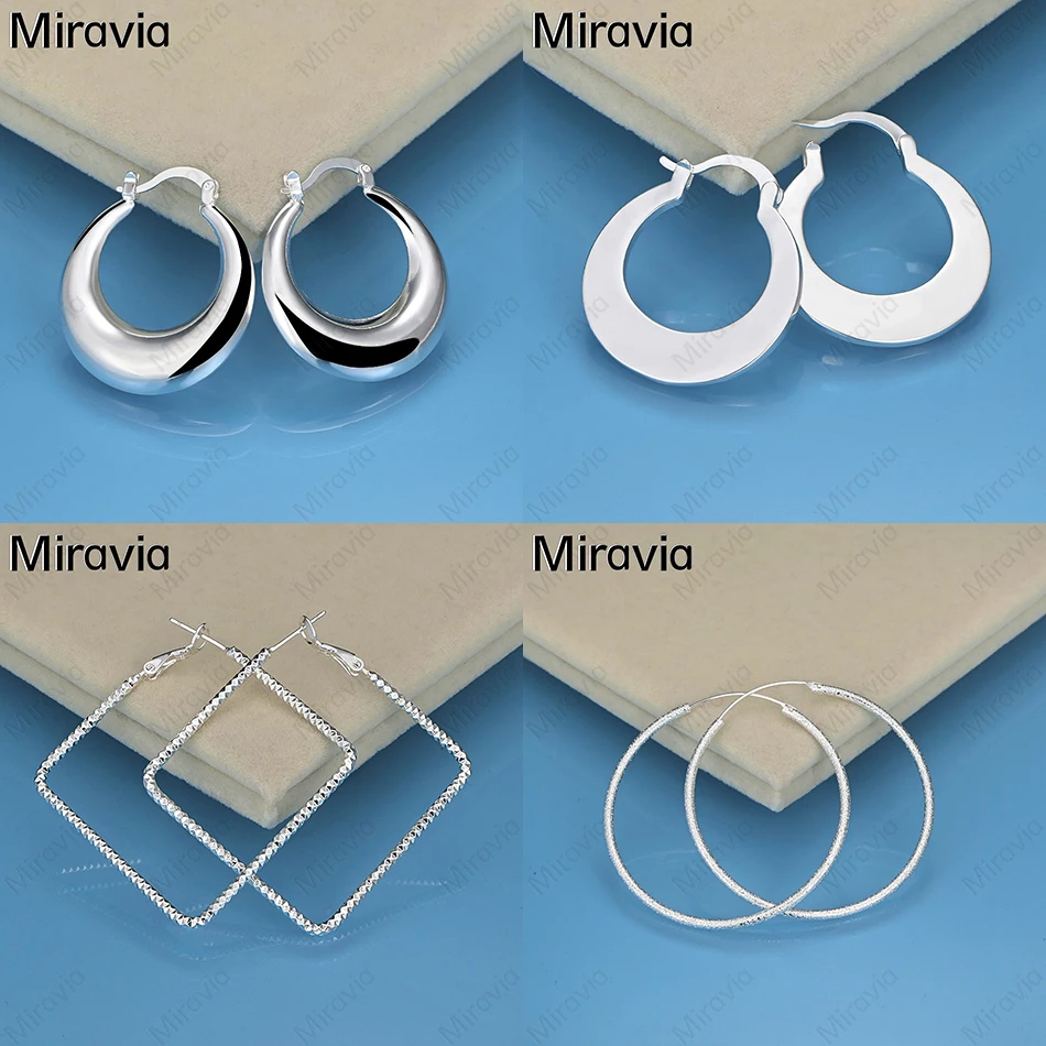 

Miravia 925 Sterling Silver Curved Hoop Earrings Feminine Unique Anniversary Gift Jewelry