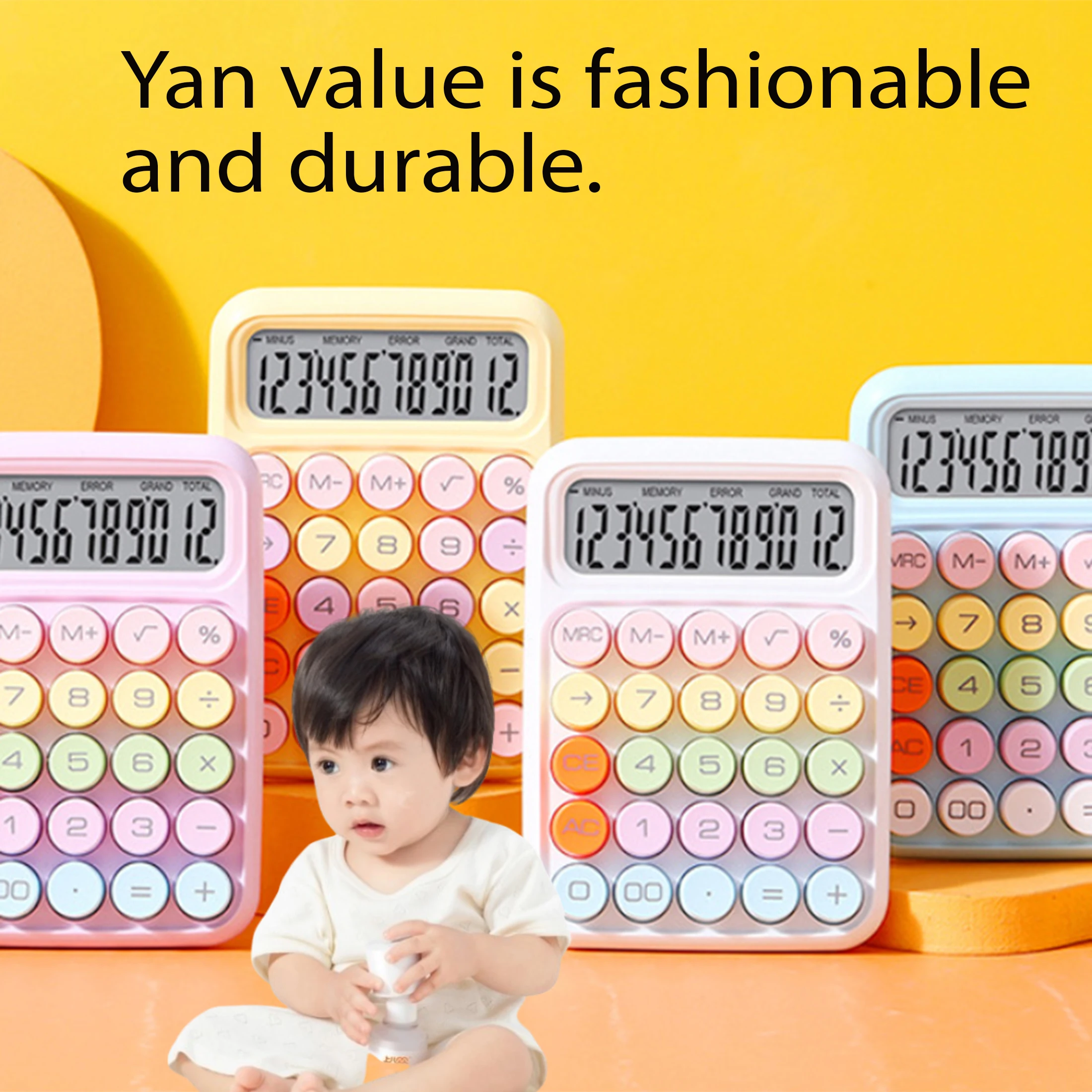 

Калькулятор ярких цветов допамина, механическая точечная клавиатура с большим дисплеем, школьные принадлежности для студентов/финансовые канцелярские принадлежности