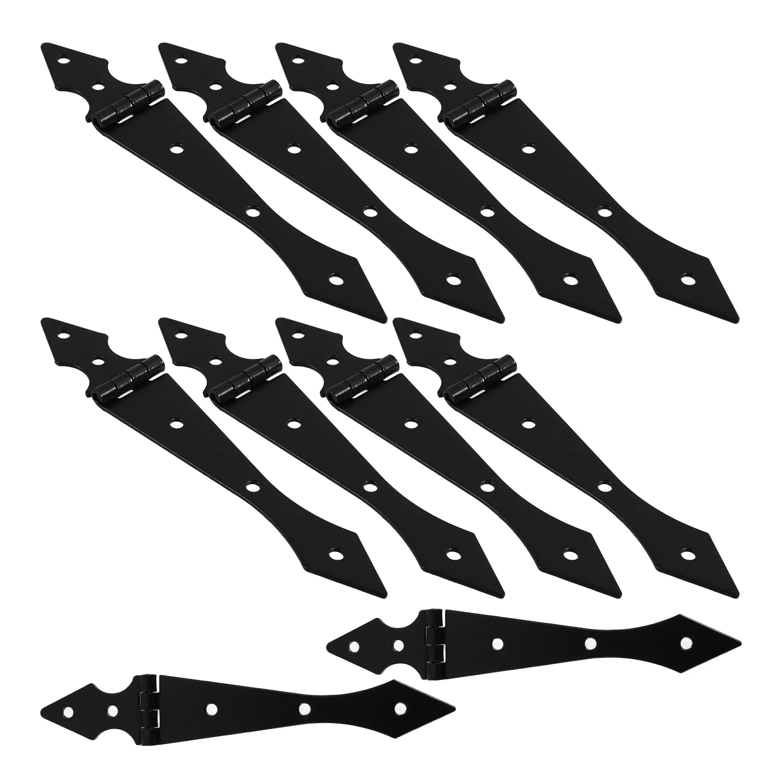 

10pcs Heavy Duty Iron Garden Door Hinges for Fence Gates Black Fence Accessories Replacement Durability Style