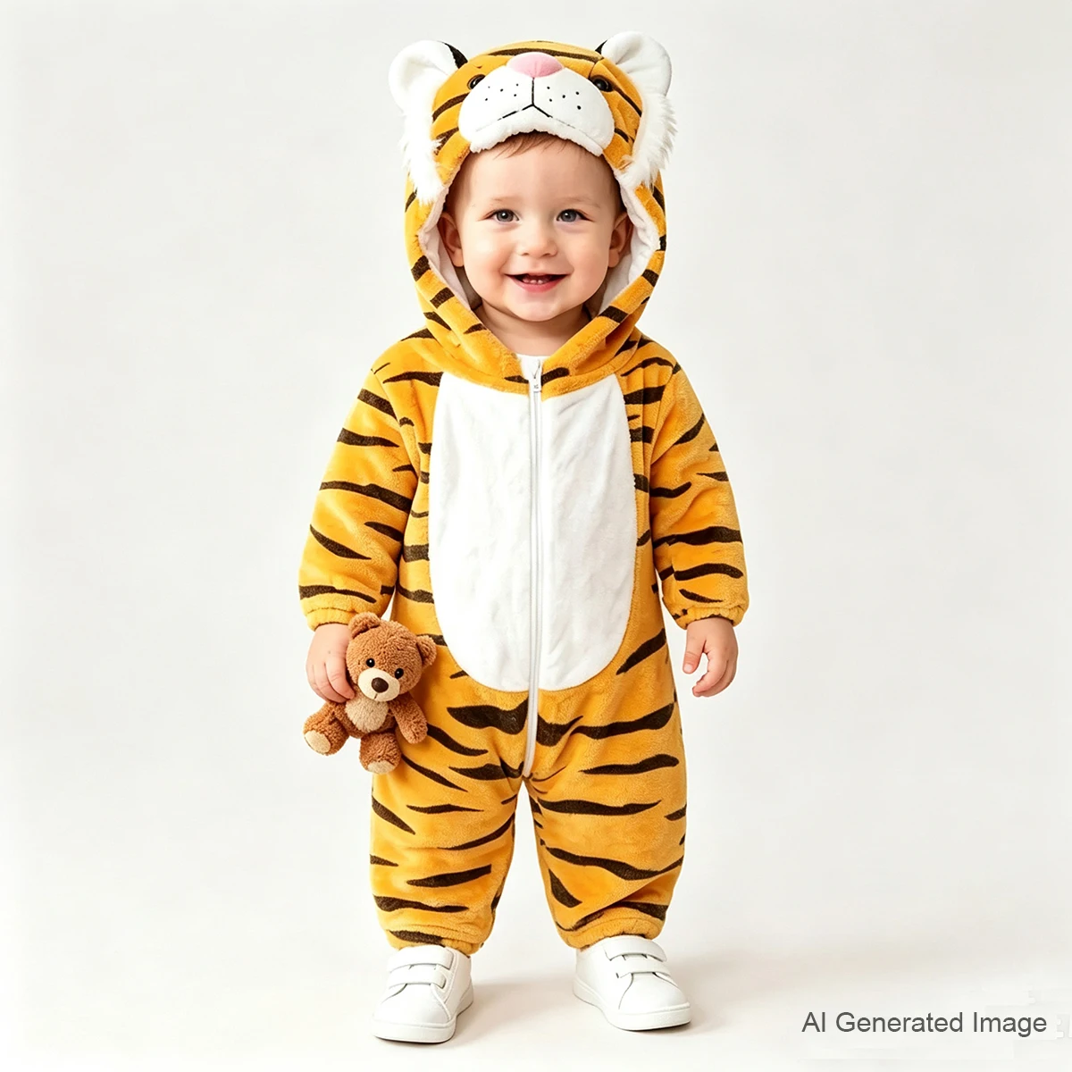 Umorden Animal Tiger Costume Romper Jumpsuit One-Piece Hoodie for Baby Boys Infant Toddler Flannel Winter Warm 0-4Y