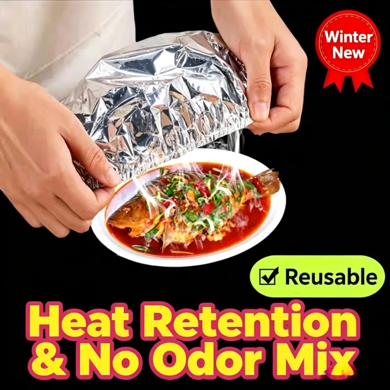 Aluminum Foil Film Food Cover Elastic Disposable Food Grade Covers Fresh-keep Lid Fruit Vegetable Insulation Storage Saran Wrap