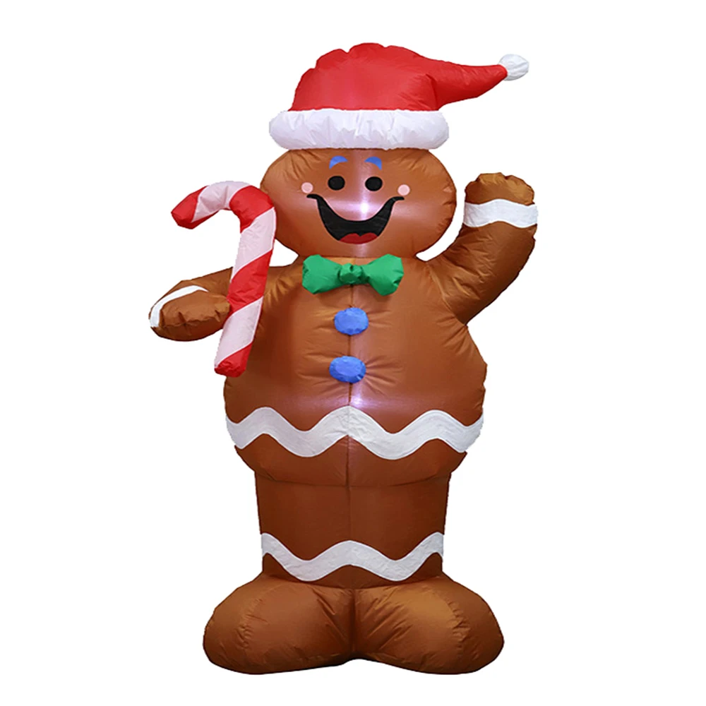 GOODENY 1PCS 150CM The Brown Gingerbread Man Inflatable Christmas Toy Outdoor Decoration for Adult or Children in Festival Party