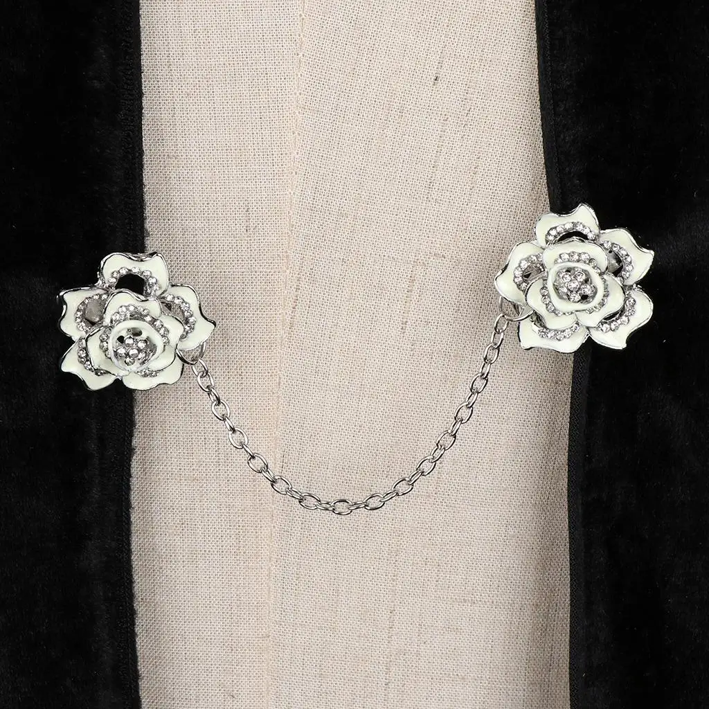 المرأة خمر حجر الراين سترة سترة كليب سبيكة زهرة الملابس كليب