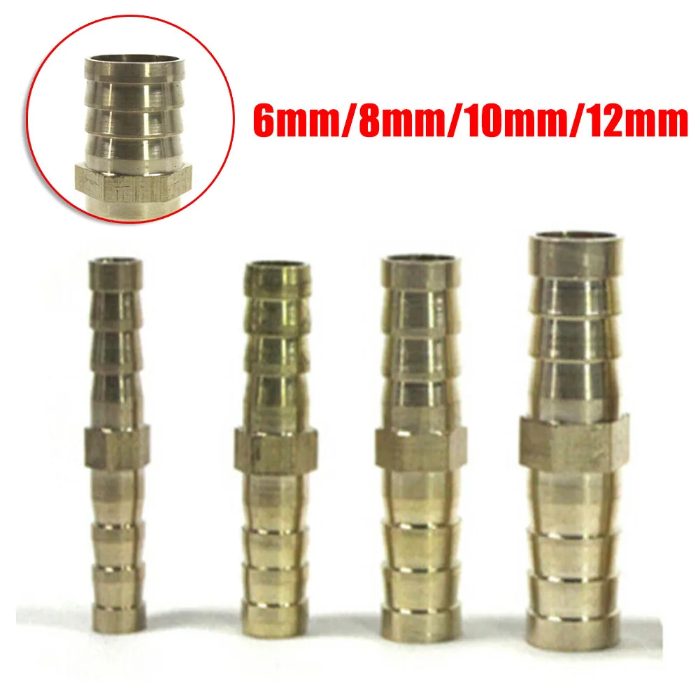 Brass Straight Hose Pipe Fitting Equal Barb 6, 8, 10, 12mm Gas Copper Barbed Coupler Connector Reducing Reducer Adapter Parts