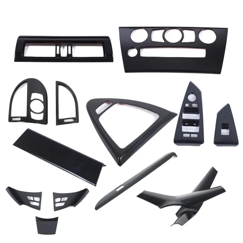 For BMW 6 Series E63 E64 2004-09 ABS Car Gear Shift Door Window Lift Switch Button Frame Panel Trim Interior Kit Car Accessories