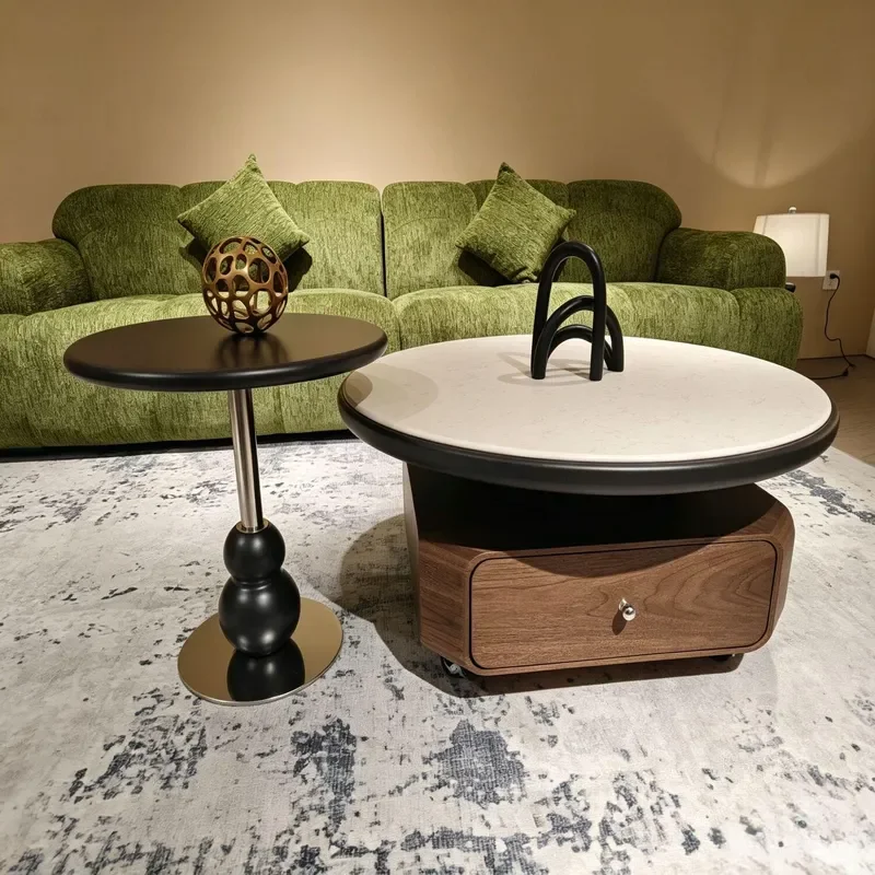Mid Century Modern Round Coffee Table Set Movable Combo for Small Living Room Apartment Creative Home Furniture