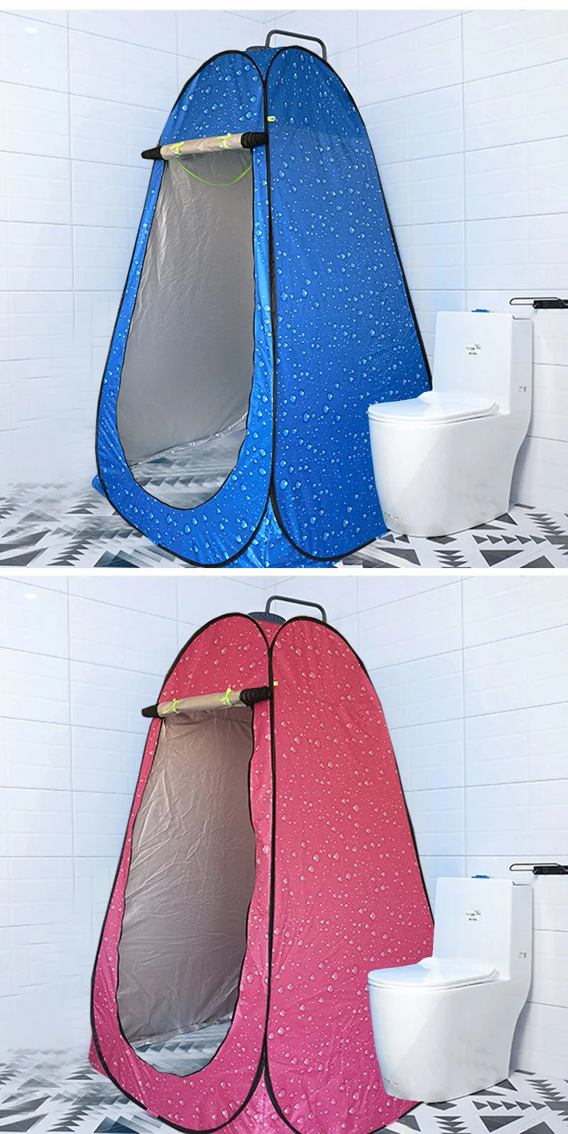 Tragbares Camping-Badezelt, Umkleidezelt, mobile Toilette, Außendusche, Camping, schnelles Aufstellen, kein Badezimmer zum Aufbauen erforderlich – Detail 18