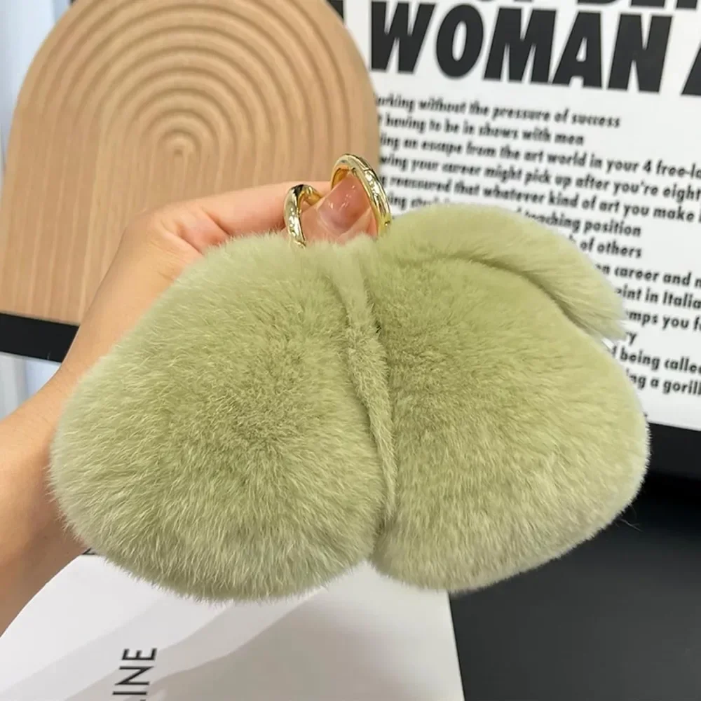 アボカドぬいぐるみフルーツキーホルダー ソフトふわふわ愛らしいキーリング バニー耳 車アクセサリー 女性 女の子 バックパック 財布飾り