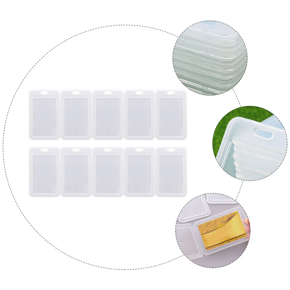 

20pcs Plastic Id Badge Holder Waterproof Name Tag Holder For Business Credit Work Id Cards Protector Case Cover Office