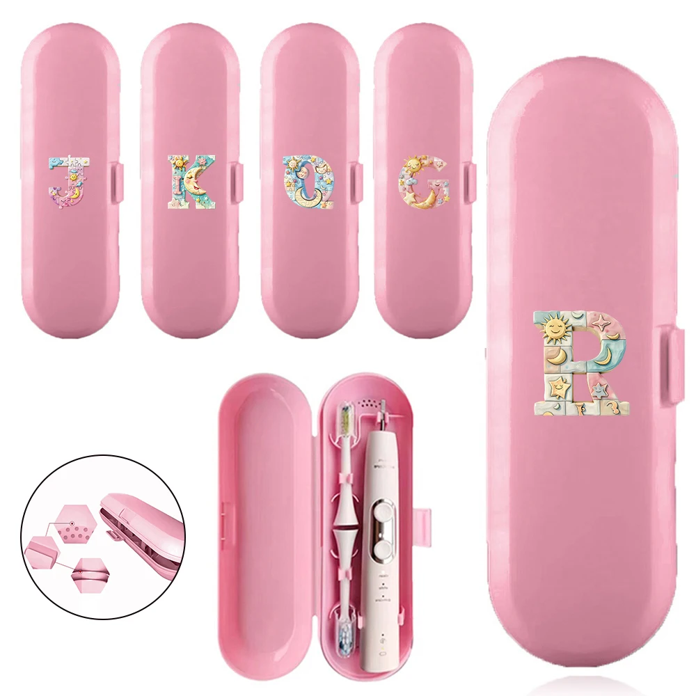 

Portable Travel Electric Toothbrush Storage Box Resistant And Durable Saw Puzzle Initial Name 26 Letters Pattern