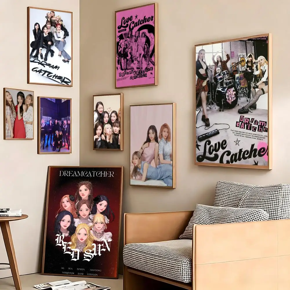 Kpop Rock Girl Group D-Dreamcatcher Poster Pegatina artistica HD autoadhesiva impermeable para salon dormitorio