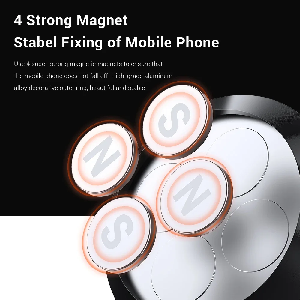 TOPK Magnetic Car Phone Holder Dashboard Windshield Mount Stand for iPhone Samsung Xiaomi Universal Cellphone Wall Holder