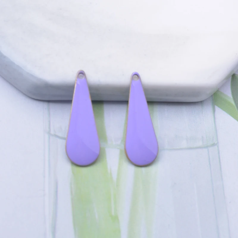 30 Stück Kupfer-Emaille Wassertropfen-Anhänger Beidseitig Emailliert Anhänger DIY Schmuck Ohrring Herstellung – Detail 5