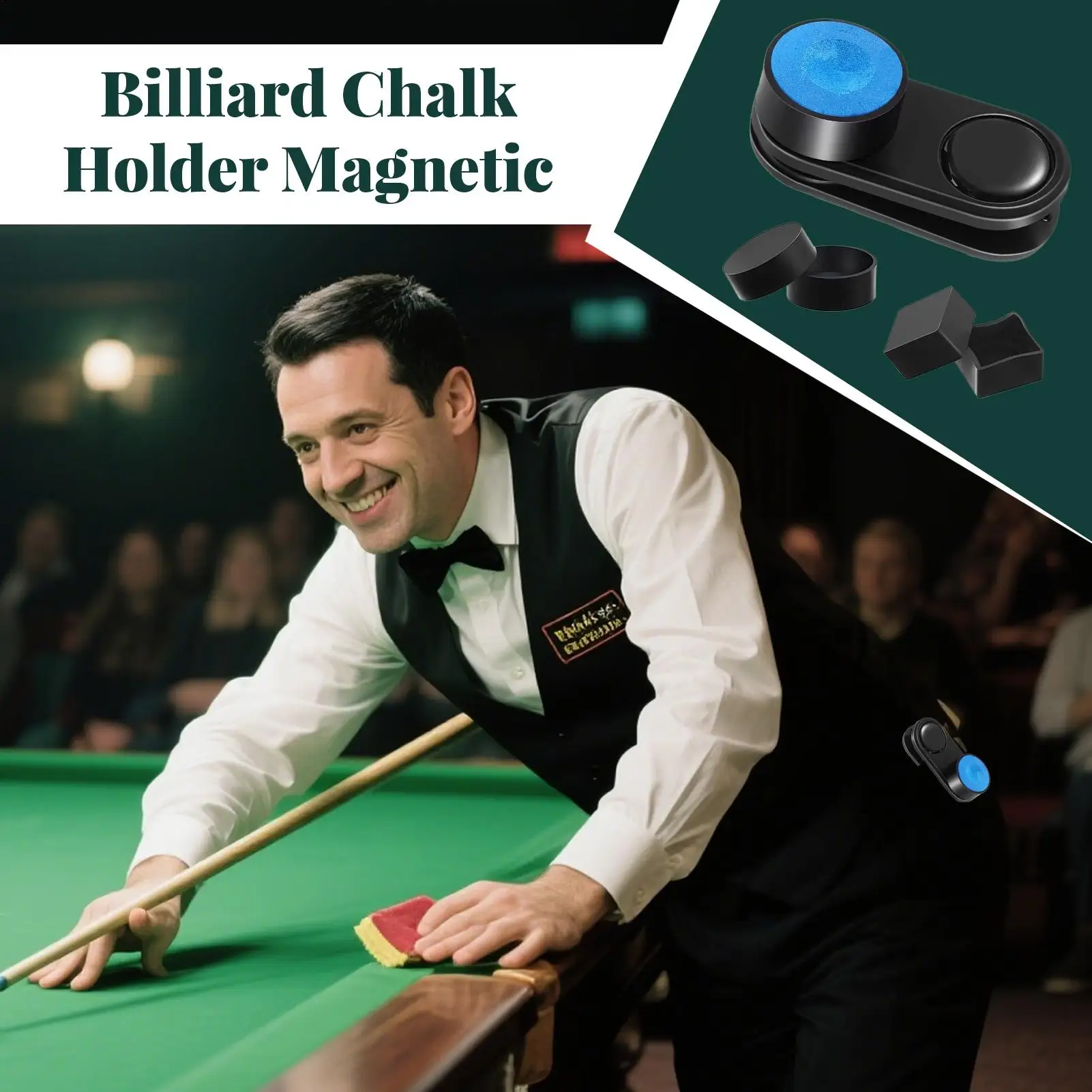 Magnetic Billiard Cue Chalk Holder With Clip Pool Cue Chalk Holder Secure Grip Ball Sport Training Supplies For Game