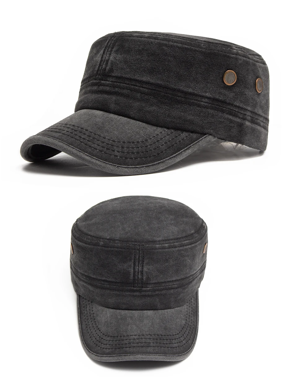 Männer flache Armee Hut gewaschen Baumwolle Vintage Visier Baseball kappe Jagd militärisch Kappen lässig im Freien für Frühling Herbst verstellbar – Detail 6