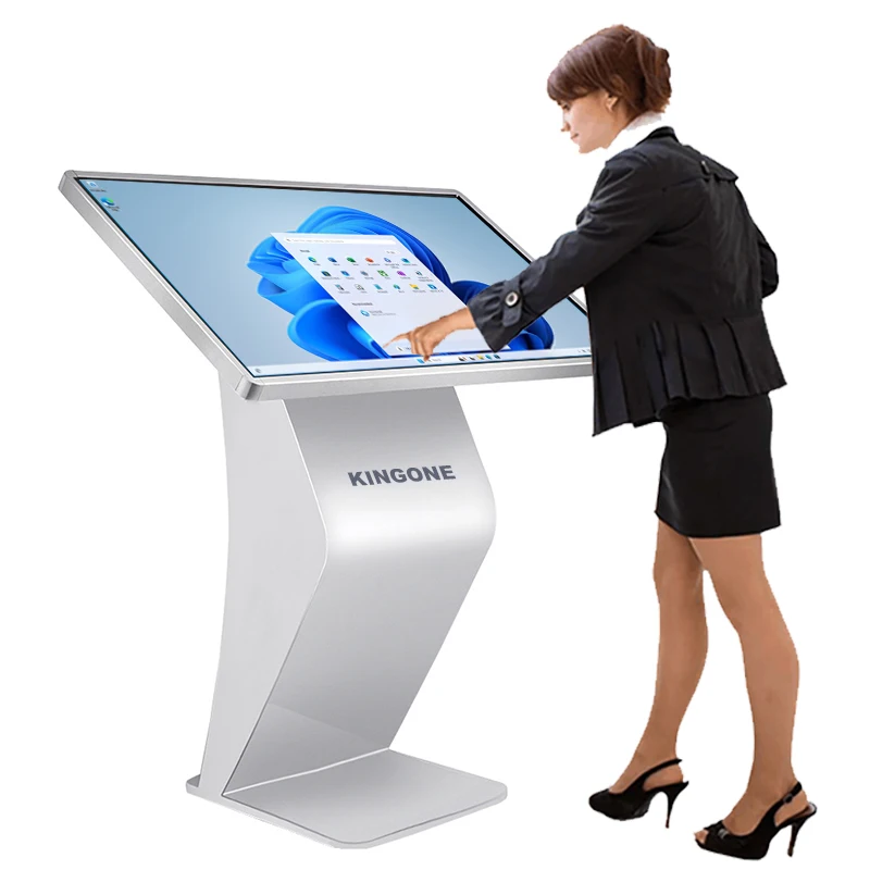 Indoor Digital Signage Floor Standing 43 55 Inch LCD Advertising Video Player TV Wayfinding Touchscreen Totem Touch Screen Kiosk