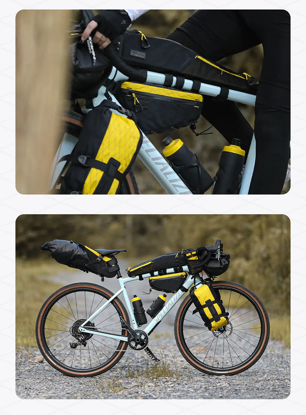Rhinowalk Fahrrad-Rahmentasche, 1,7 l, dreieckige Fahrrad-Unterrohrtasche, spritzwassergeschützt, MTB-Straßenfahrradtasche, vermeiden Sie die Beinstütze, 1,5 l Wasserbeutel – Detail 21