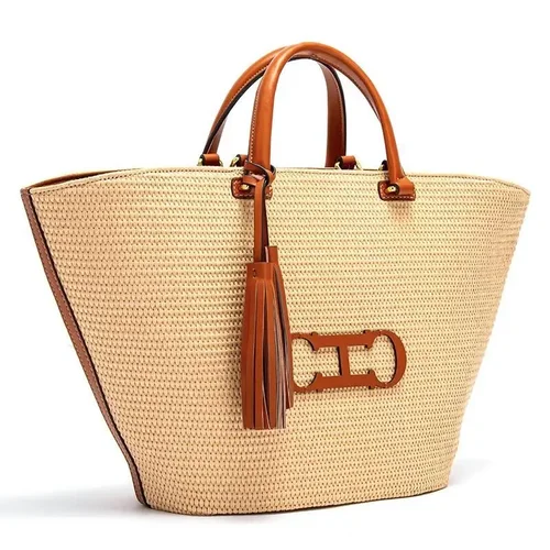 Imagen 2 del producto CH, bolso de viaje para mujer, bolso de playa de gran capacidad, marca de lujo, bolso de mano para mujer, nuevo bolso de cubo hecho a mano con temperamento