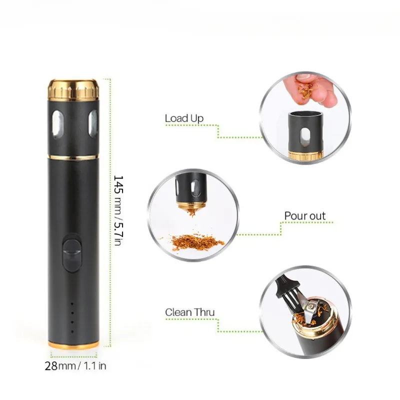 Rechargeable Electric Dry Herb Grinder -Portable Automatic Spice Grinder. Crush The Toughest Spice with Stainless Steel Blades