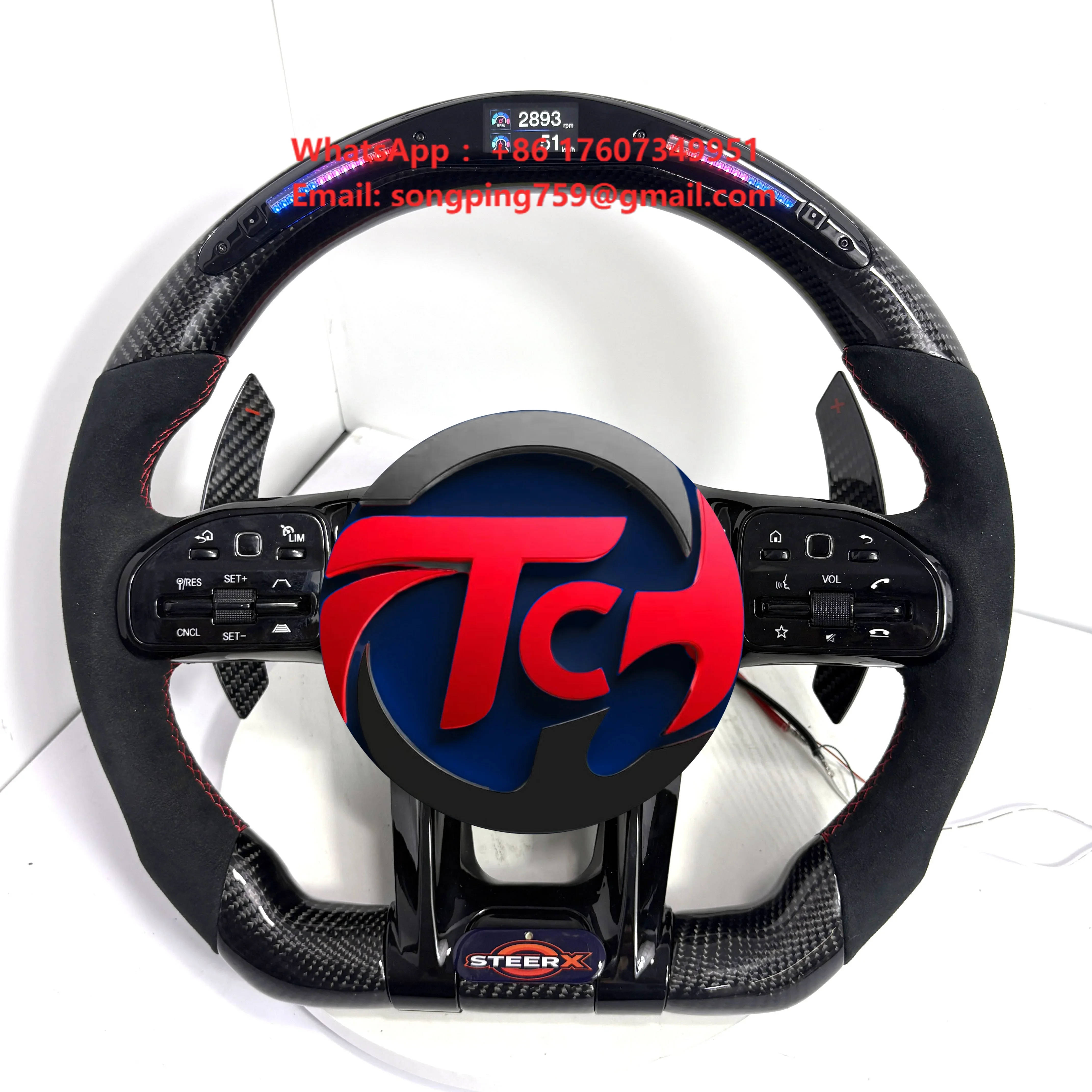 Carbon Fiber Custom LED Steering Wheel for Mercedes Benz 809 AMG W203 W204 W205 W211 W212 W213 Gle  W167 W218 W221 C63