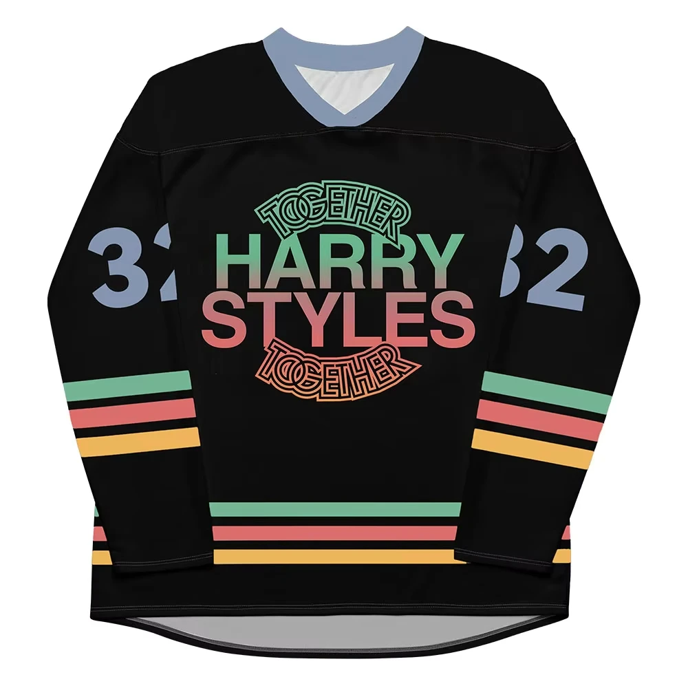 Kid T-Shirt Women Tee Boys Top Adults Children Parent Child Quick Dry V Neck Men Long Sleeve T Shirt Harry Styles Hockey Jersey
