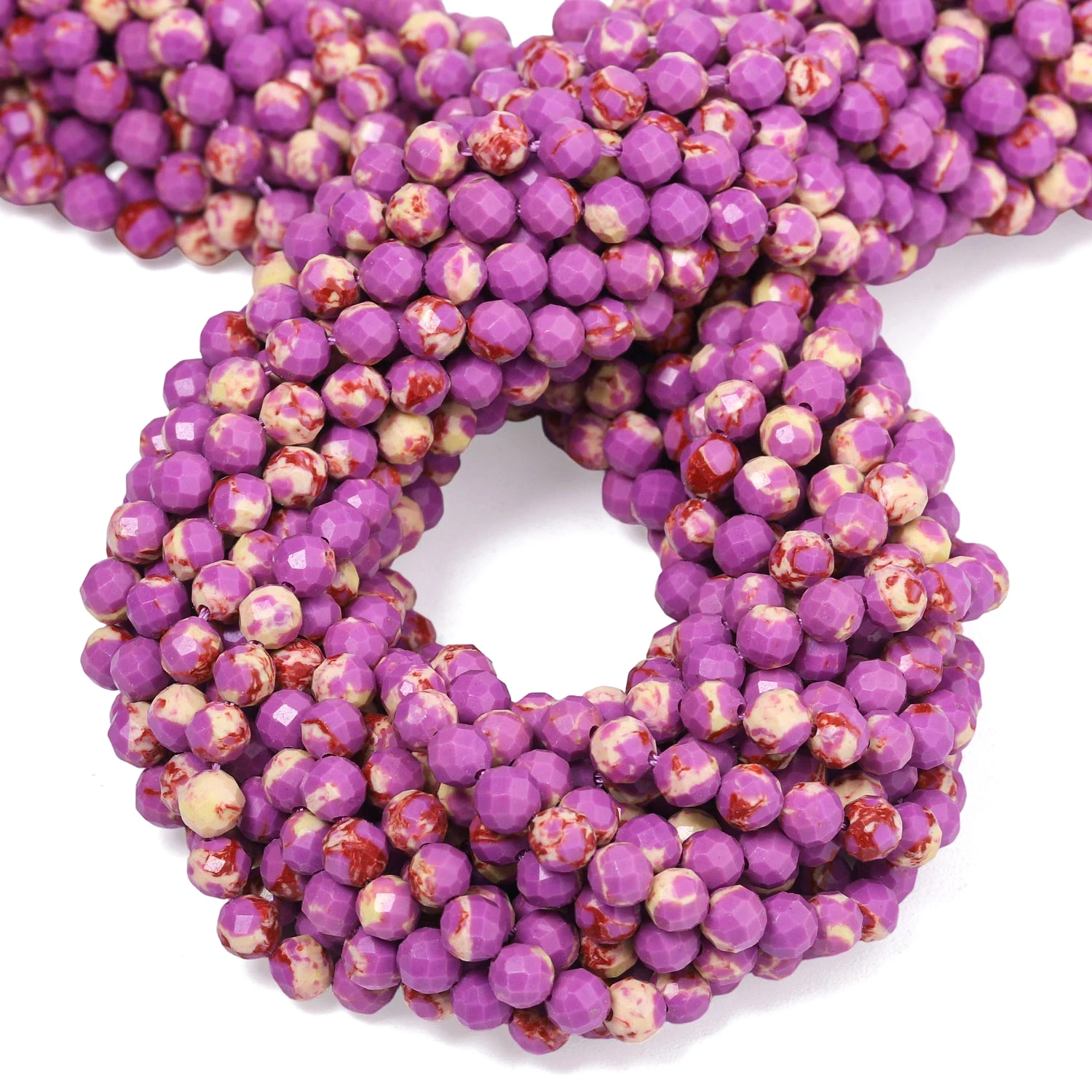 Natural Purple Imperial Jade Faceted Round Loose Spacer Beads for Jewelry Making DIY Elegant Women Bracelet Pendant 2/3/4mm