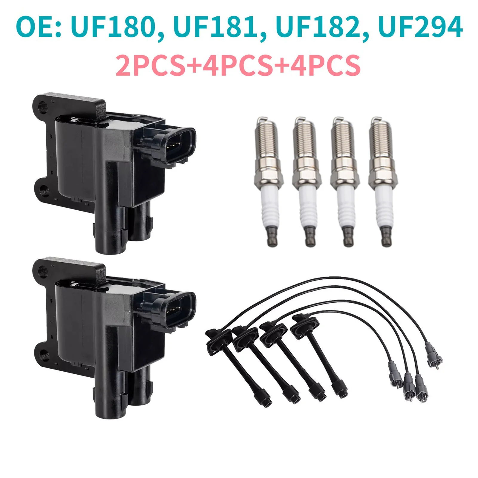 10Pcs/Set Ignition Coils With Spark Plugs & Wires Kit UF180 For Toyota Camry RAV4 Solara Car Auto Accessory UF-180 C1132 1788343