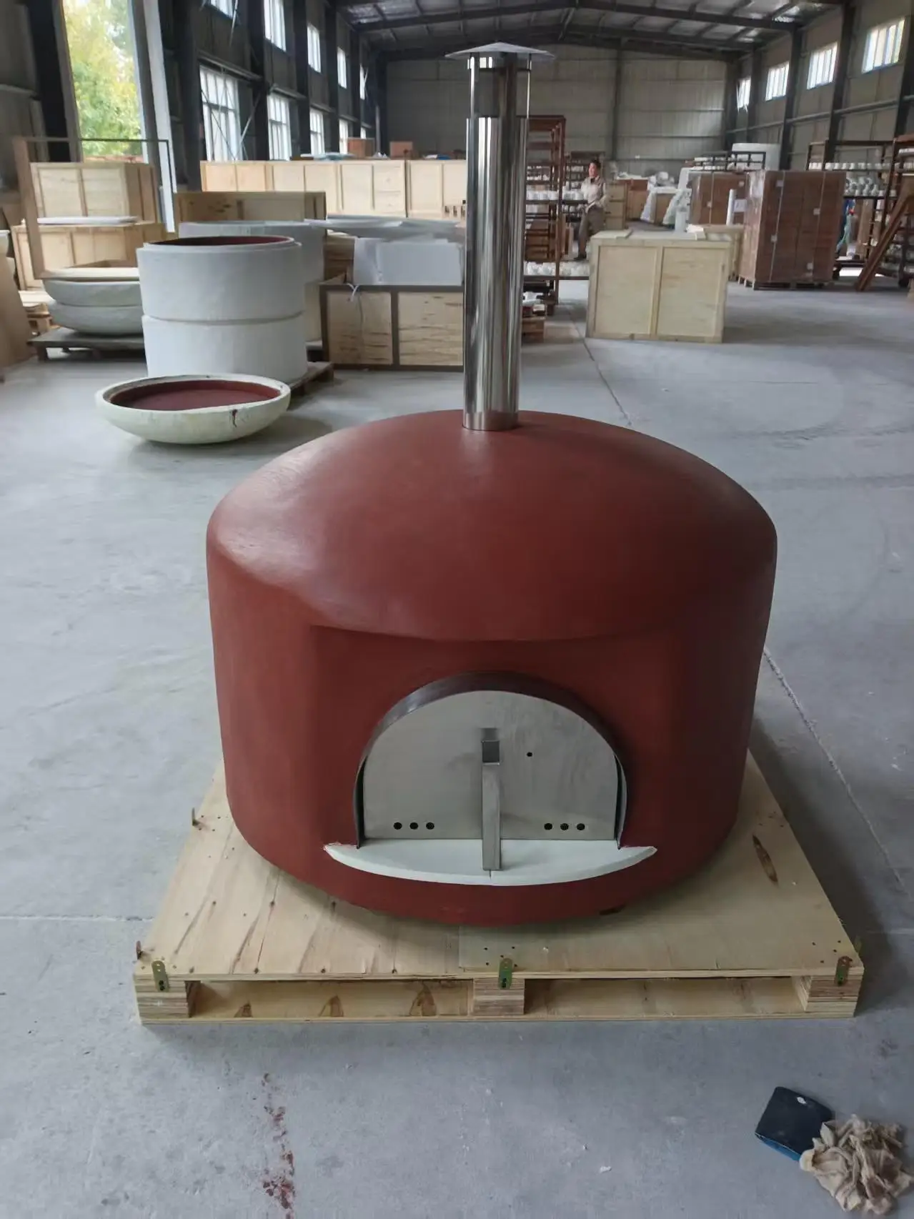 hj-Latest Wood-fired Pizza Oven Model Ceramic Freestanding Pizza Oven for Household Use@